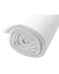 100% Cotton Thermal Blanket, WHITE 