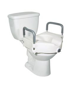 2-in-1 Locking Raised Toilet Seat with Tool-free Removable Arms 